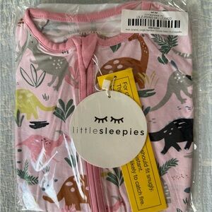 Little Sleepies Jurassic Jungle Pink Dinosaur Zippy 6-12M